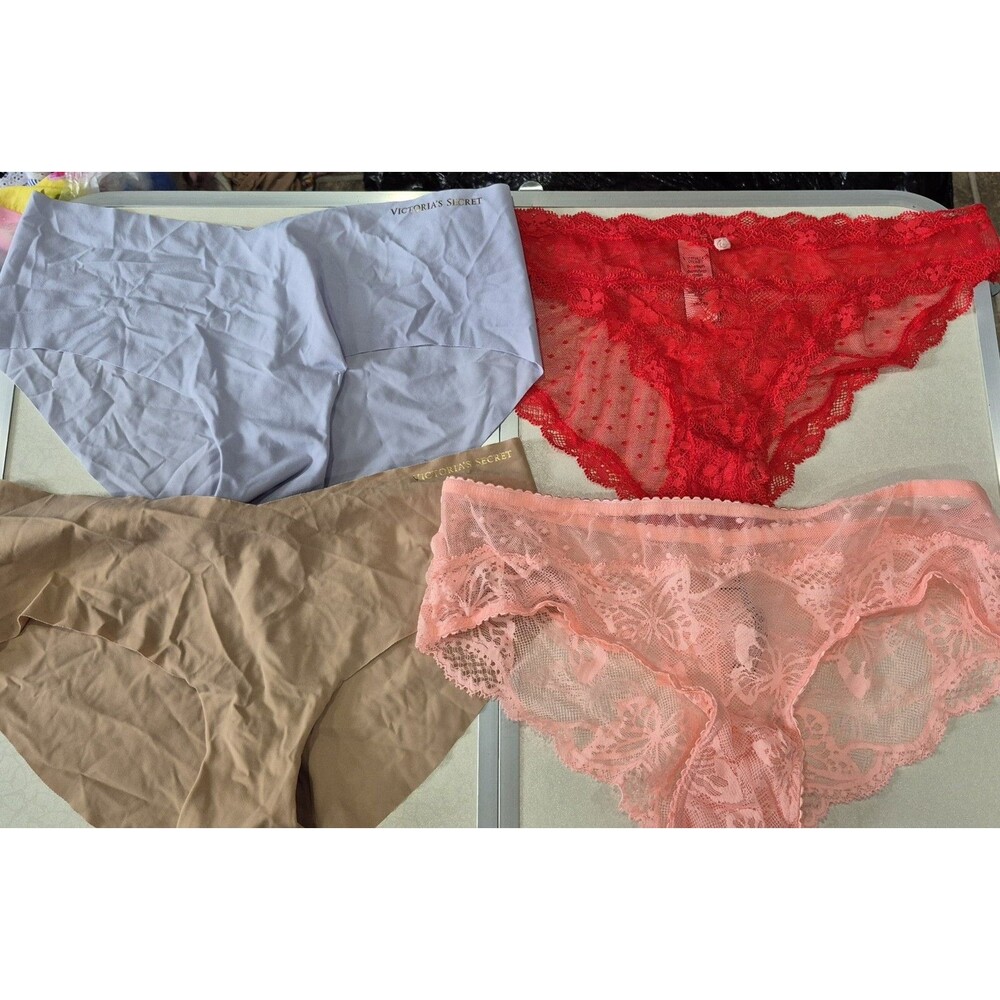 NWOT Lot Of 4 Victorias Secret Medium Underwear Panties Sheer Lace Soft New